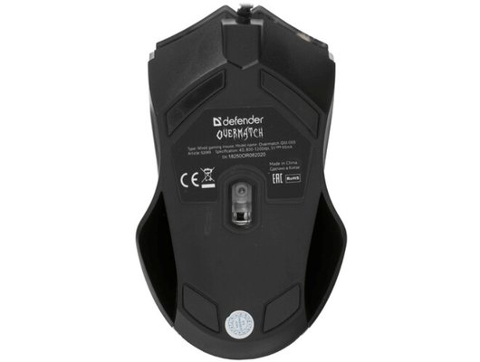Мышь проводная игровая Defender Overmatch GM-069 черный