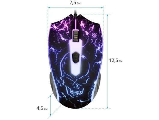 Мышь проводная игровая Defender Overmatch GM-069 черный