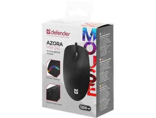 Мышь проводная Defender Azora MB-241 черный