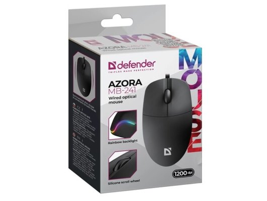 Мышь проводная Defender Azora MB-241 черный