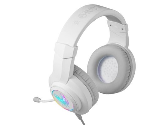 Игровые наушники проводные Defender Ghost LED белый