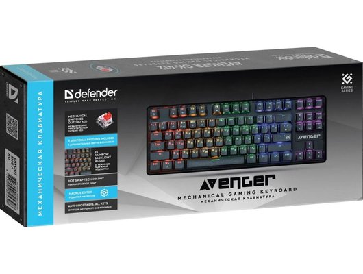 Клавиатура проводная игровая Defender Avenger GK-412 механическая