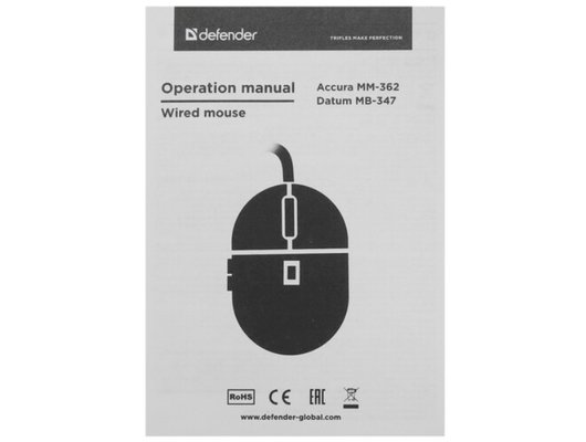 Мышь проводная Defender Accura MM-362 черный