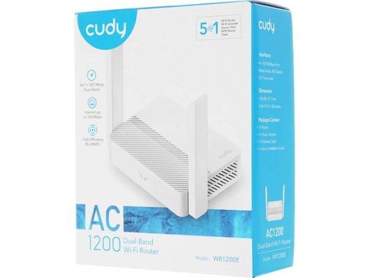 WiFi роутер Cudy WR1200E AC1200 белый