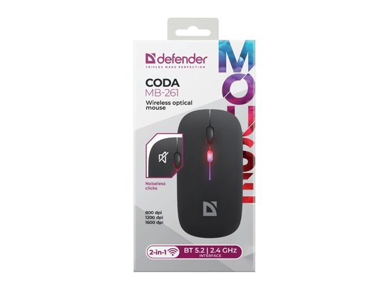 Мышь беспроводная Defender Coda MB-261 черный