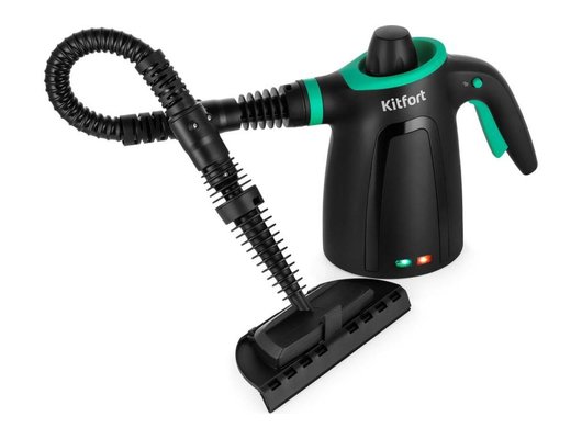 Пароочиститель ручной KITFORT КТ-9170-2 черно-зеленый