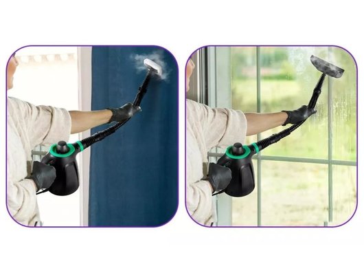 Пароочиститель ручной KITFORT КТ-9170-2 черно-зеленый