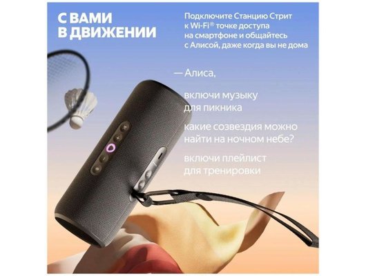 Умная колонка ЯНДЕКС СТАНЦИЯ СТРИТ YNDX-00030BLK (ЧЕРНЫЙ)