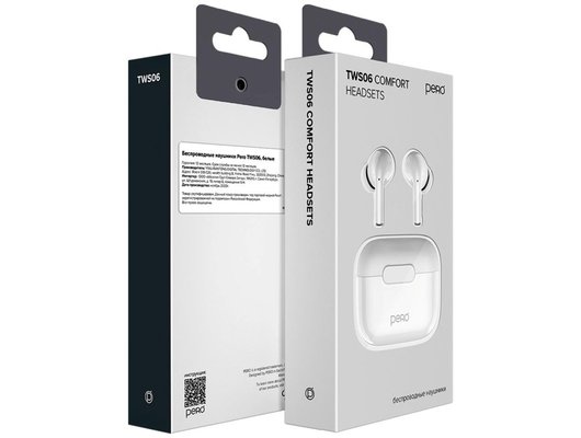 Гарнитуры TWS стерео PERO TWS06 COMFORT WHITE