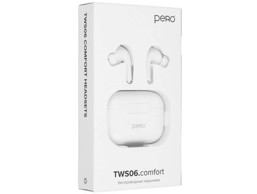 Гарнитуры TWS стерео PERO TWS06 COMFORT WHITE