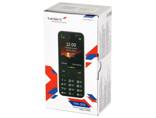 Мобильный телефон TeXet TM-315 Black/Red