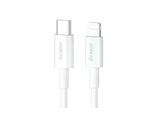Кабель OLMIO Type-C - Lightning, 1м, белый (41666)