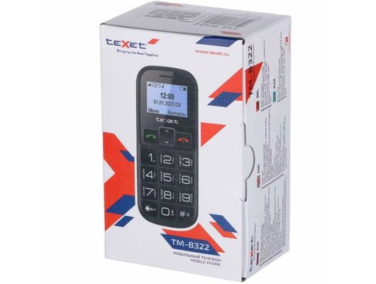 Мобильный телефон TeXet TM-B322 черно-красный