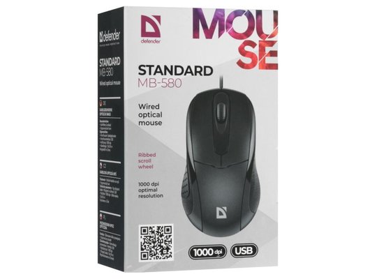 Мышь проводная Defender Standard MB-580 черный