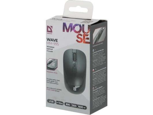 Мышь беспроводная Defender Wave MM-995 черный