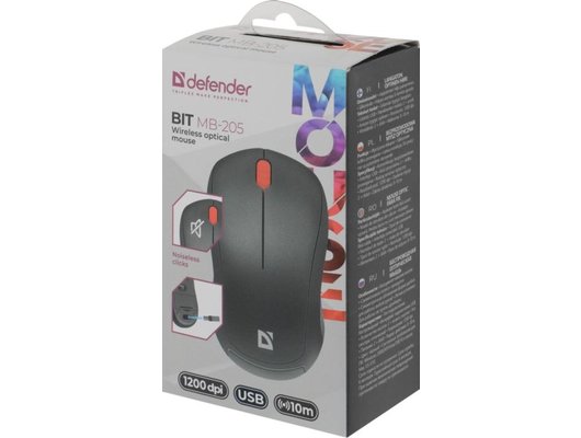 Мышь беспроводная Defender Bit MB-205 черный