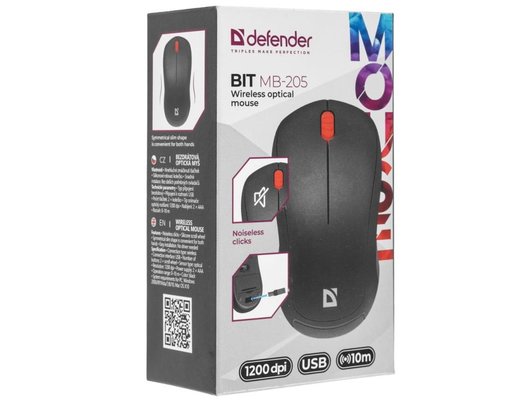 Мышь беспроводная Defender Bit MB-205 черный