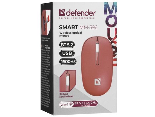 Мышь беспроводная Defender Smart MM-396 красный