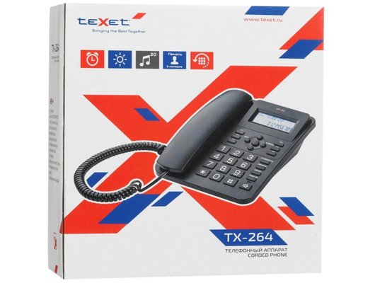 Проводной телефон TeXet TX-264 черный