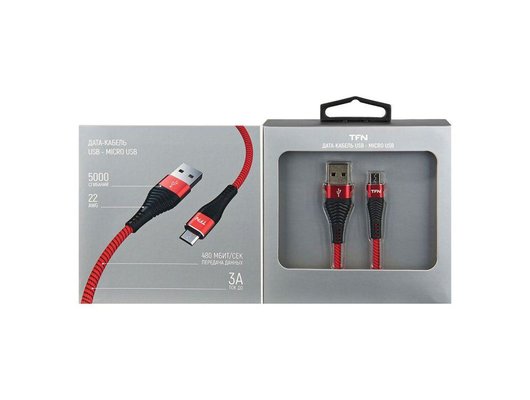 Кабель TFN кабель microUSB forza 1.0m red-black (TFN-CFZMICUSB1MRD)