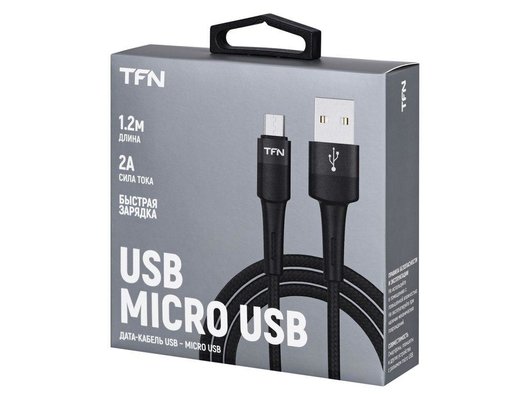 Кабель TFN microUSB Envy 1.2m нейлон black (TFN-C-ENV-MIC1MBK)