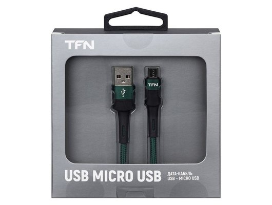 Кабель TFN microUSB Envy 1.2m нейлон green (TFN-C-ENV-MIC1MGRN)