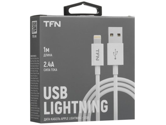 Кабель TFN 8pin 2A 1.0m TPE white (TFN-CLIGUSB1MTPWH)