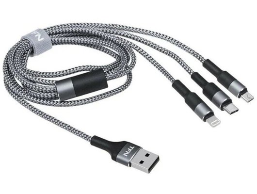 Кабель TFN кабель 3in1 USB graphite TFN-CFZ3IN1GR