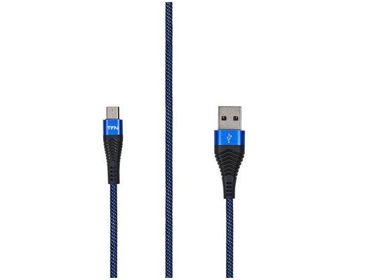 Кабель TFN microUSB forza 1.0m blue-bk CFZMICUSB1MBL