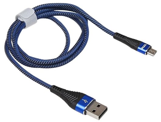 Кабель TFN microUSB forza 1.0m blue-bk CFZMICUSB1MBL