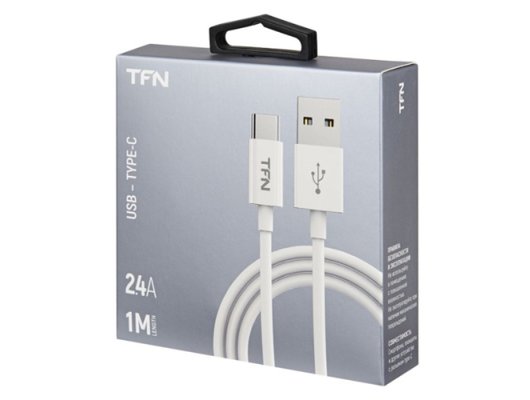 Кабель TFN TypeC 2A 1.0m TPE white (TFN-CUSBCUSB1MTPWH)