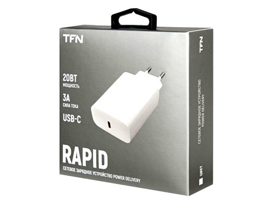 Зарядное устройство TFN СЗУ Type-C PD 20W white б/кабеля (TFN-WC09)