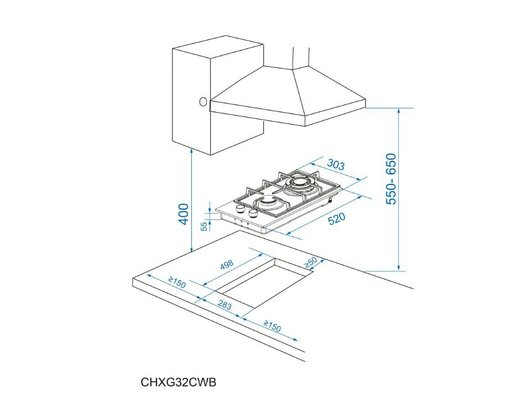 Варочная панель CANDY CHXG32CWB