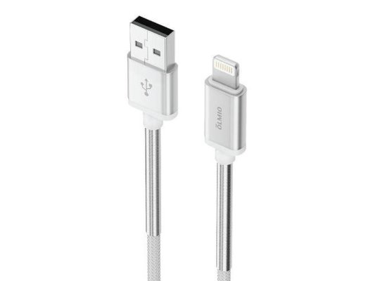 Кабель OLMIO USB 2.0 - lightning, 1.2м, 2.1A, белый,  38645