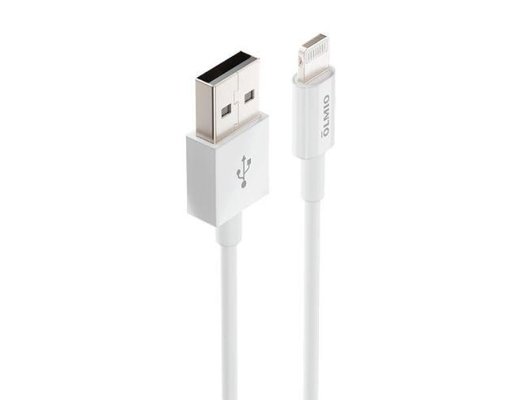Кабель OLMIO USB 2.0 - Lightning 1м белый 038655
