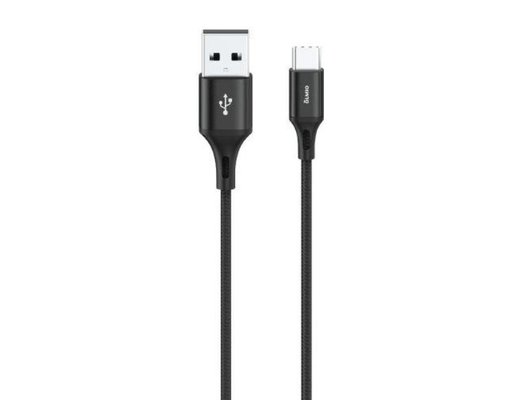 Кабель OLMIO BASIC, USB 2.0 - Type-C, 1.2м, 2.1A, черный, 41638