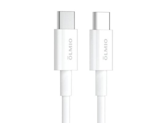 Кабель OLMIO USB2.0, Type-C - Type-C, 2м, белый,  41668