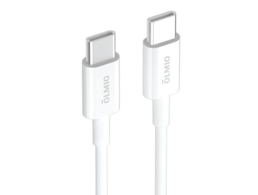 Кабель OLMIO USB2.0, Type-C - Type-C, 2м, белый,  41668