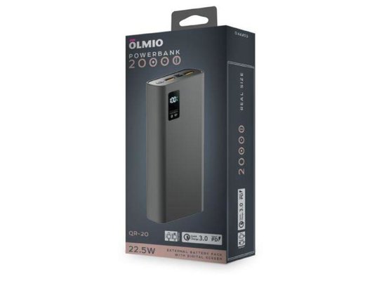 Внешний аккумулятор OLMIO QR-20 20000mAh space-gray 044453