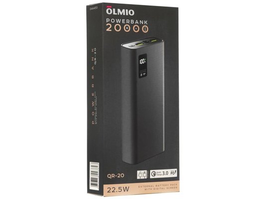 Внешний аккумулятор OLMIO QR-20 20000mAh space-gray 044453