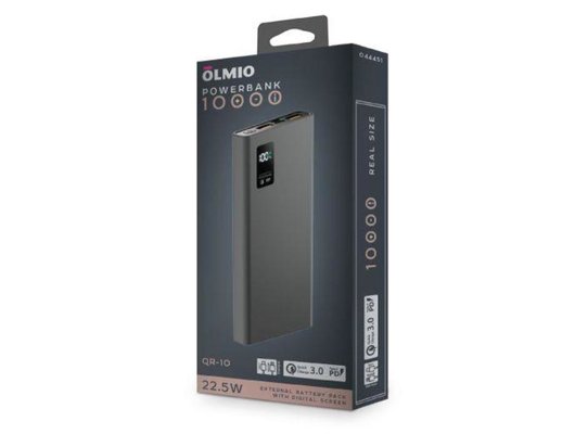 Внешний аккумулятор OLMIO QR-10 10000mAh space-gray 044451