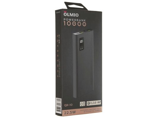Внешний аккумулятор OLMIO QR-10 10000mAh space-gray 044451