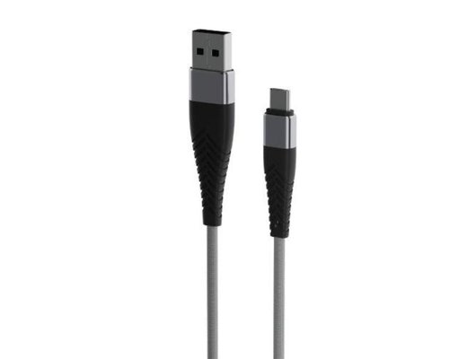 Кабель OLMIO SOLID, USB 2.0 - Type-C, 1.2м, 2.1A, титан, 39050