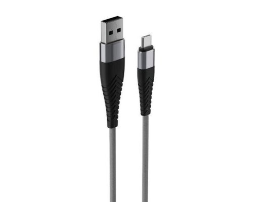 Кабель OLMIO SOLID, USB 2.0 - Type-C, 1.2м, 2.1A, титан, 39050
