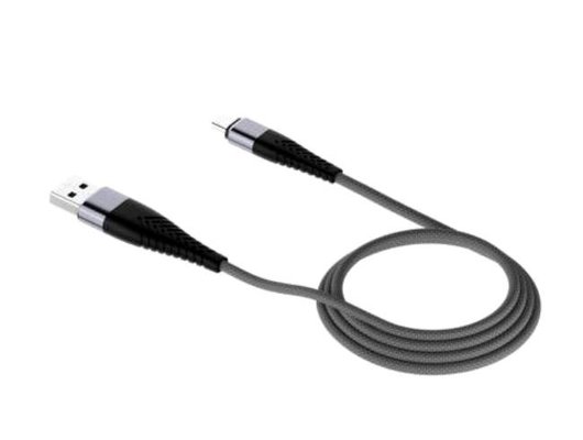 Кабель OLMIO SOLID, USB 2.0 - Type-C, 1.2м, 2.1A, титан, 39050