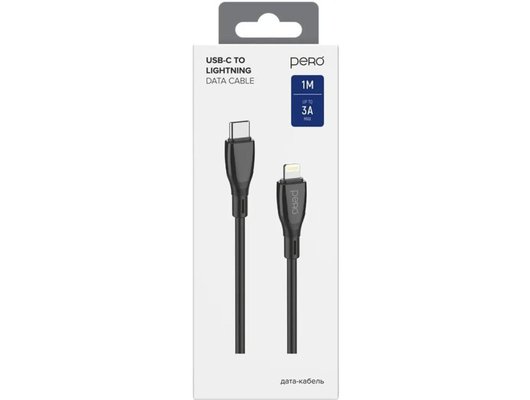 Кабель PERO DC11 PD Type-C to Lightning, 27W, 1m, Black