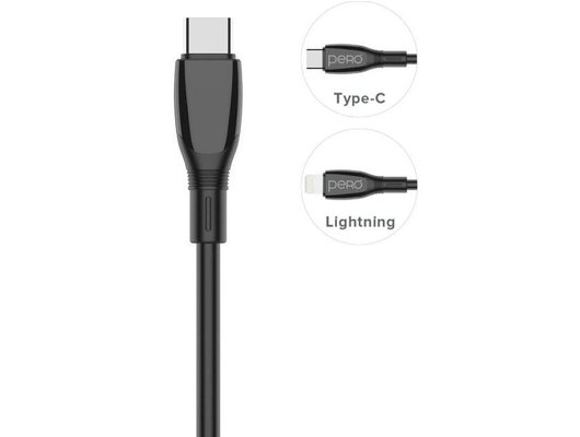 Кабель PERO DC11 PD Type-C to Lightning, 27W, 1m, Black