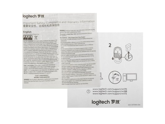Мышь беспроводная Logitech M170 Grey