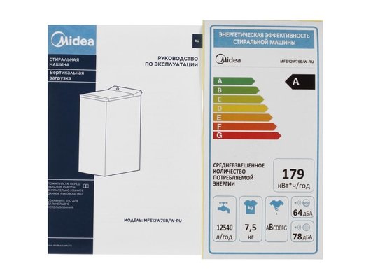 Стиральная машина MIDEA MFE12W75B/W-RU