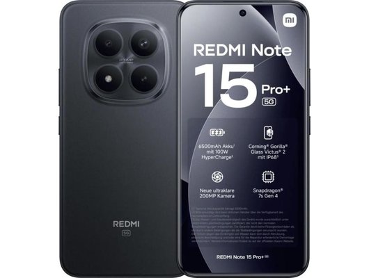 Смартфон Xiaomi Redmi Note 15 Pro+ 5G 8/256Gb Black